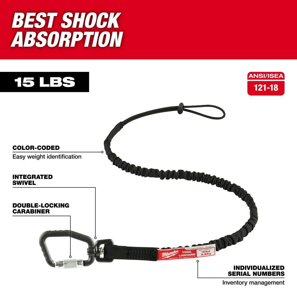 Milwaukee® Black 3 ft. Locking Tool Lanyard 