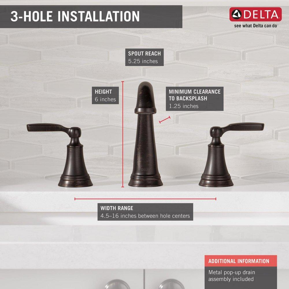 Delta Faucet Venetian Bronze Two Handle Widespread Bathroom Sink Faucet 