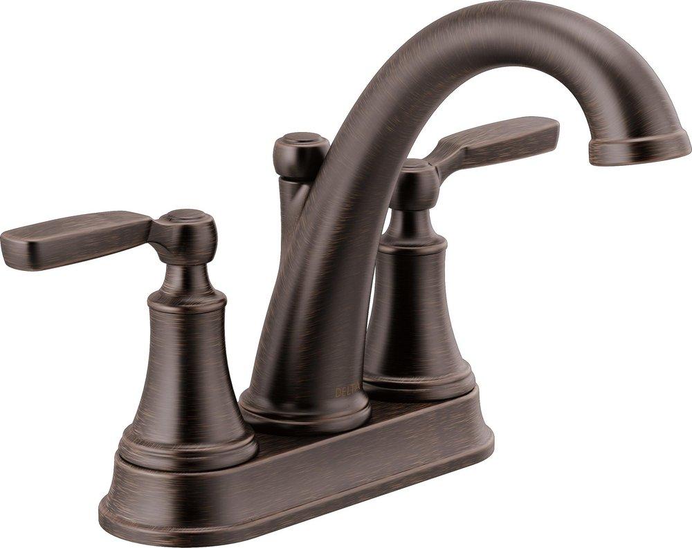 Delta Faucet Venetian Bronze Two Handle Centerset Bathroom Sink Faucet 