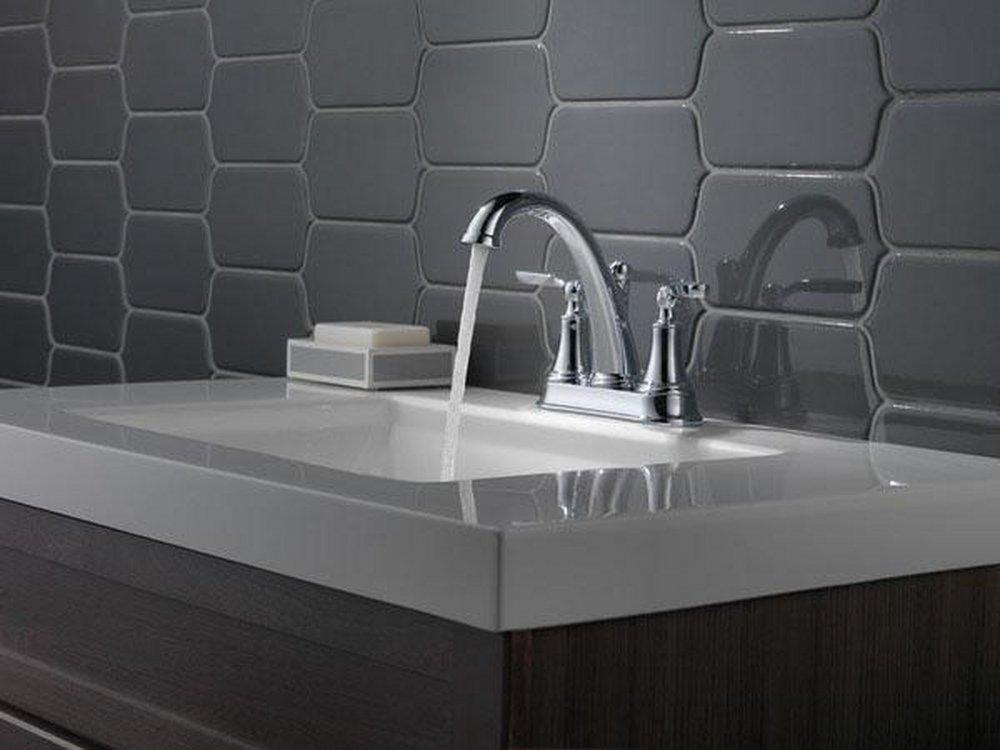 Delta Faucet Chrome Two Handle Centerset Bathroom Sink Faucet 