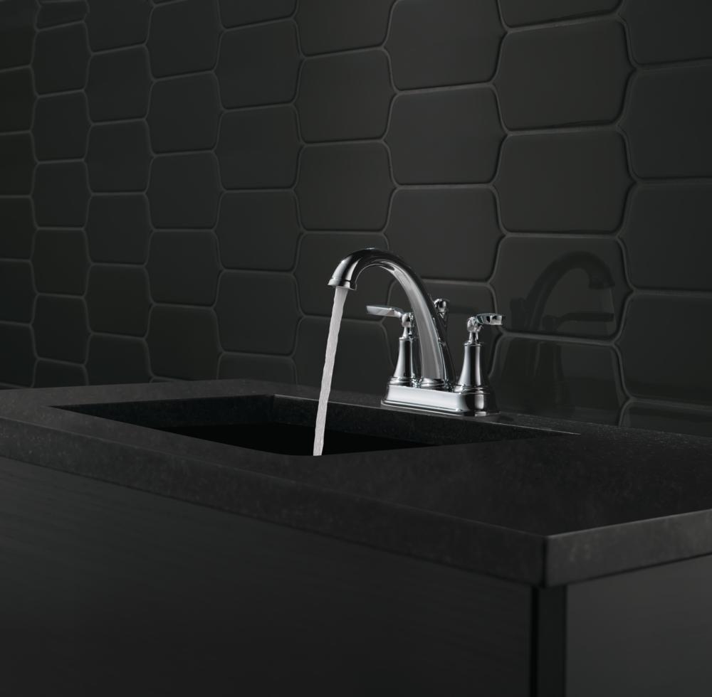 Delta Faucet Chrome Two Handle Centerset Bathroom Sink Faucet 