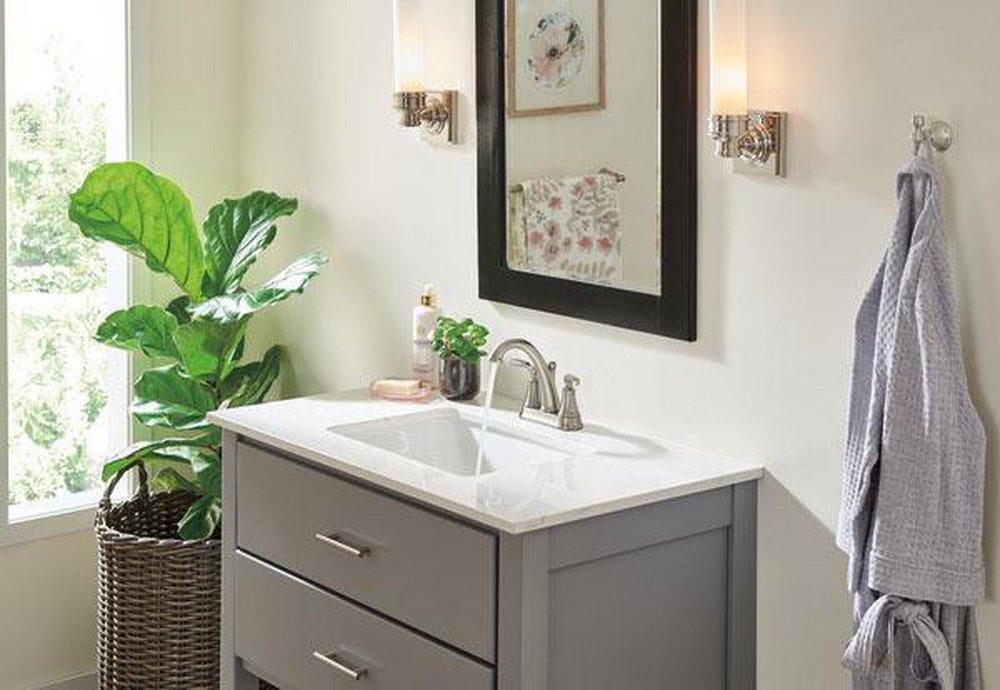 Delta Faucet Brilliance&reg; Stainless Two Handle Centerset Bathroom Sink Faucet 