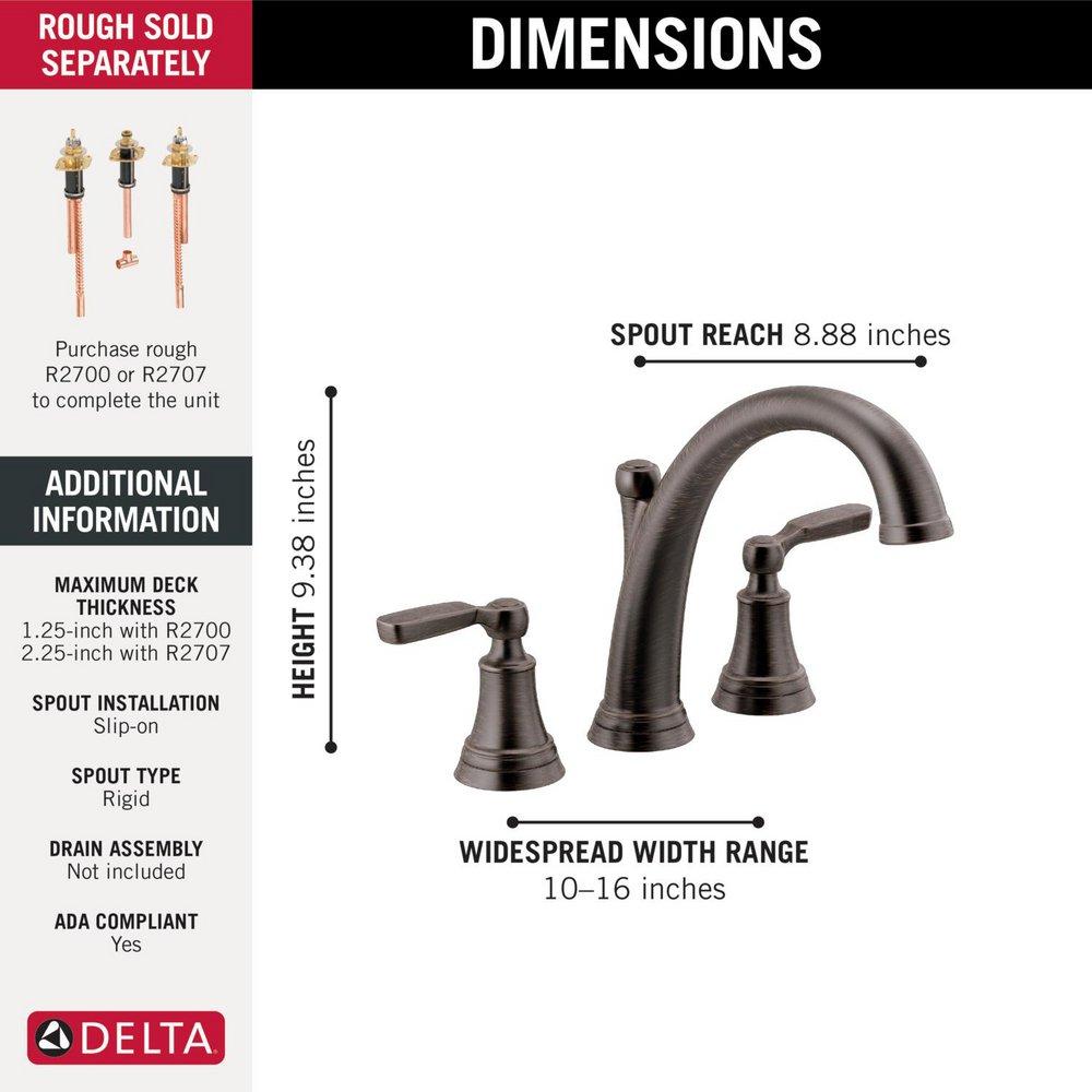 Delta Faucet Venetian Bronze Two Handle Roman Tub Faucet Trim Only 
