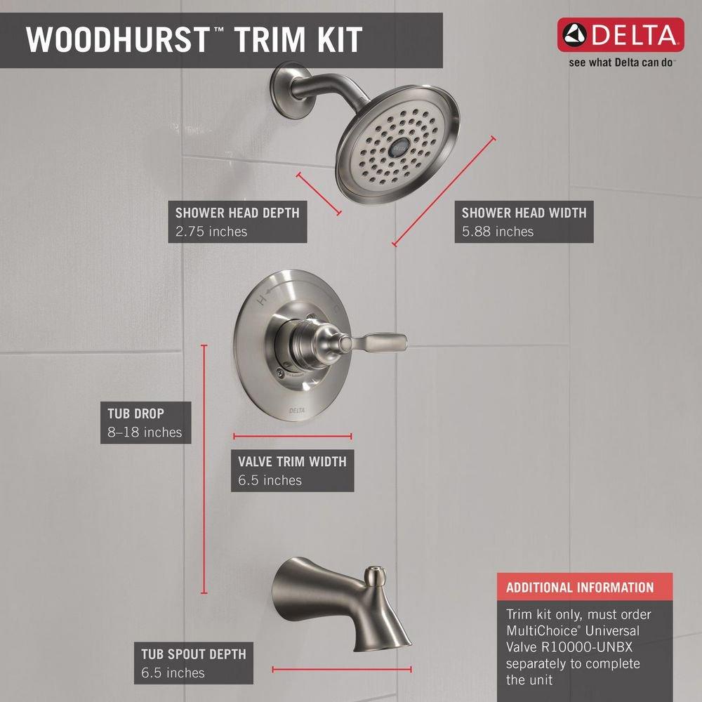 Delta Faucet Brilliance Stainless One Handle Single Function Bathtub & Shower Faucet 