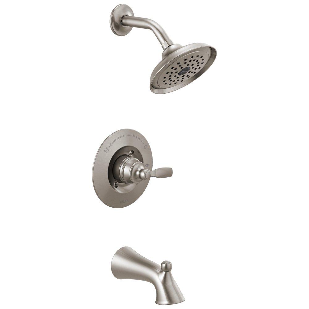Delta Faucet Brilliance® Stainless Single Handle Single Function Bathtub & Shower Faucet (Trim Only) 