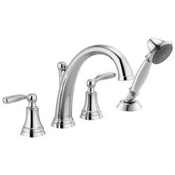 Two Handle Roman Tub Faucet with Hand Shower in Chrome (Trim Only)