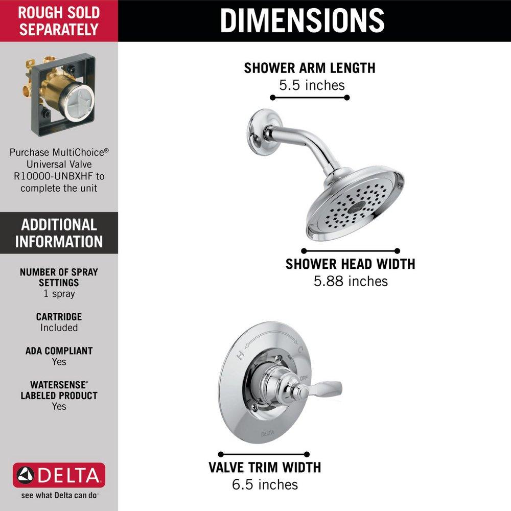 Delta Faucet Chrome Single Handle Single Function Shower Faucet (Trim Only) 
