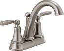 Delta Faucet Brilliance&reg; Stainless Two Handle Centerset Bathroom Sink Faucet 