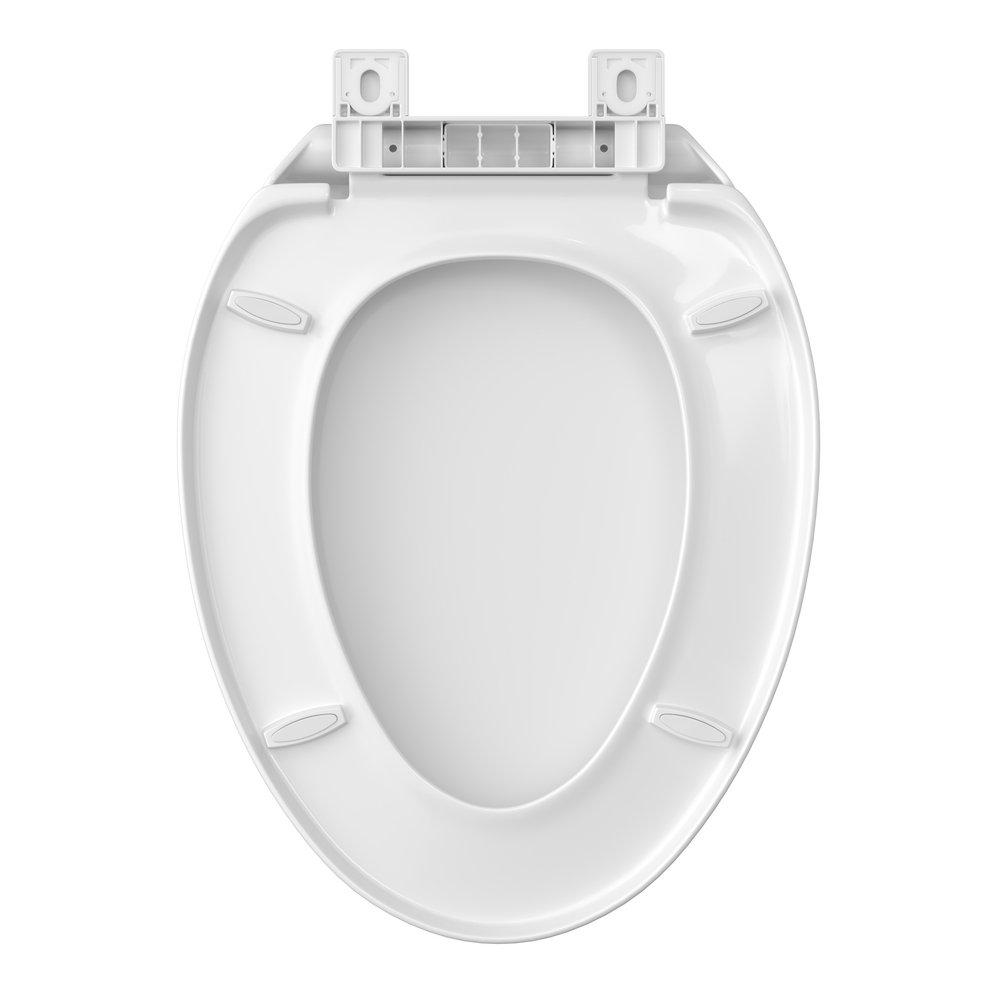 Signature Hardware White Elongated Closed Front With Cover Toilet Seat 