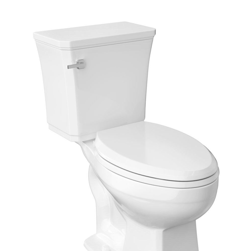 Signature Hardware White Elongated Closed Front with Cover Toilet Seat 
