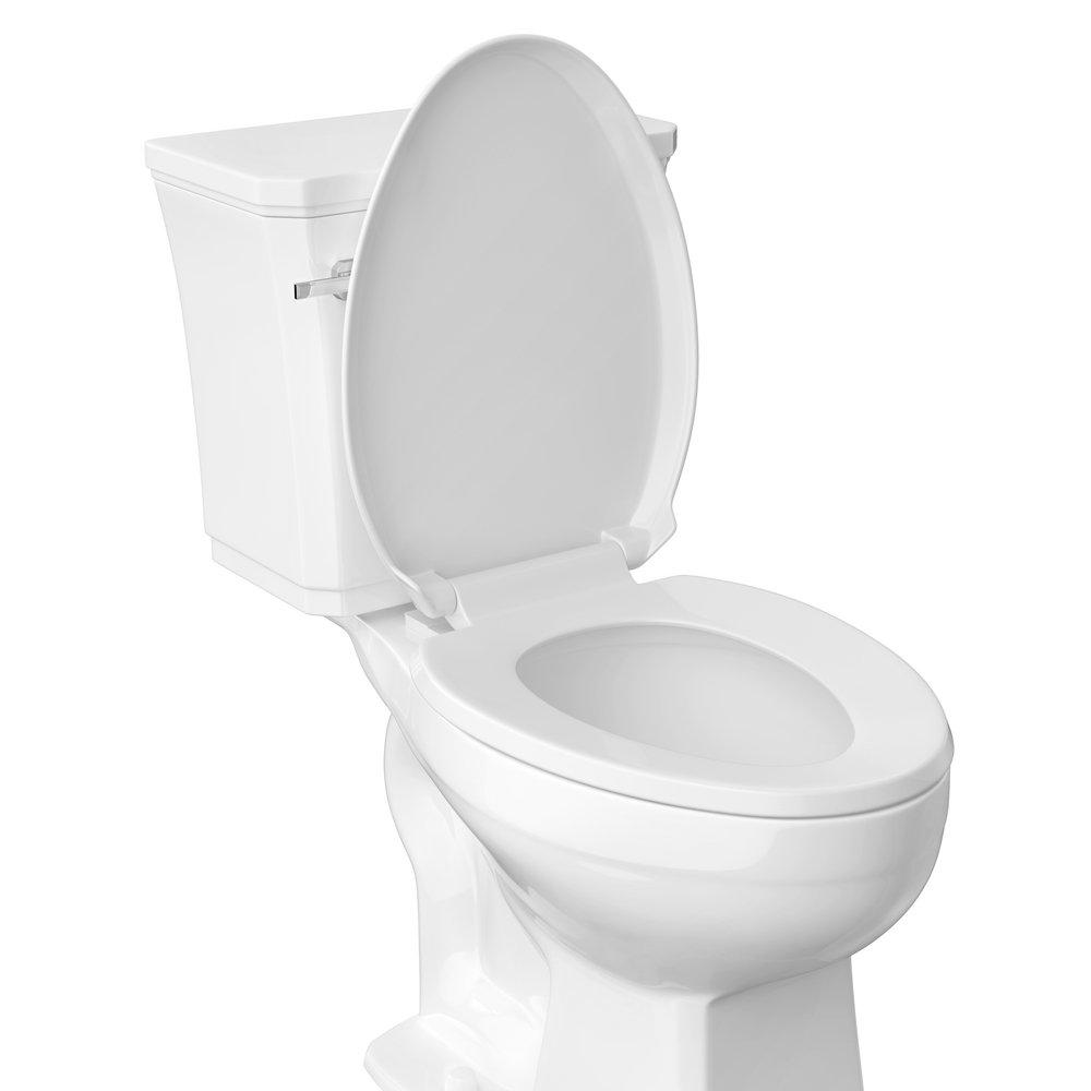 Signature Hardware White Elongated Closed Front with Cover Toilet Seat 