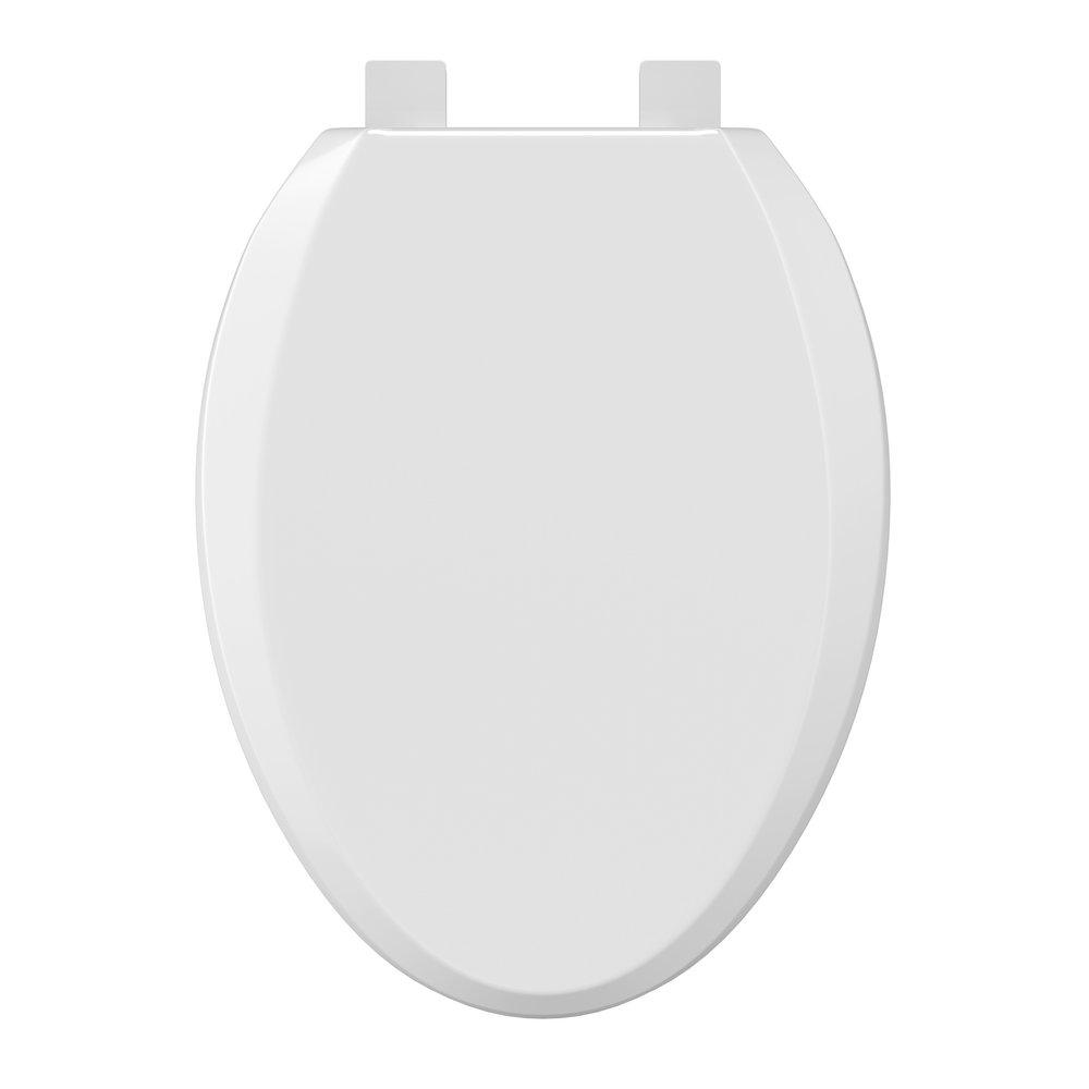 Signature Hardware White Elongated Closed Front with Cover Toilet Seat 