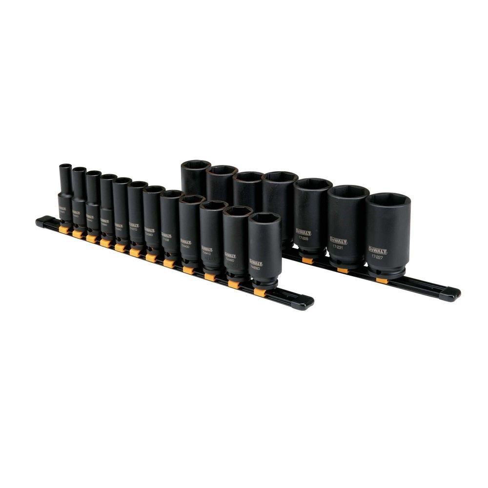 DEWALT Black Oxide 1/2 in. Drive Deep Impact Socket Set 