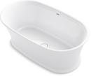 KOHLER White 59-11/16 x 17 in. Freestanding Bathtub with Center Drain 