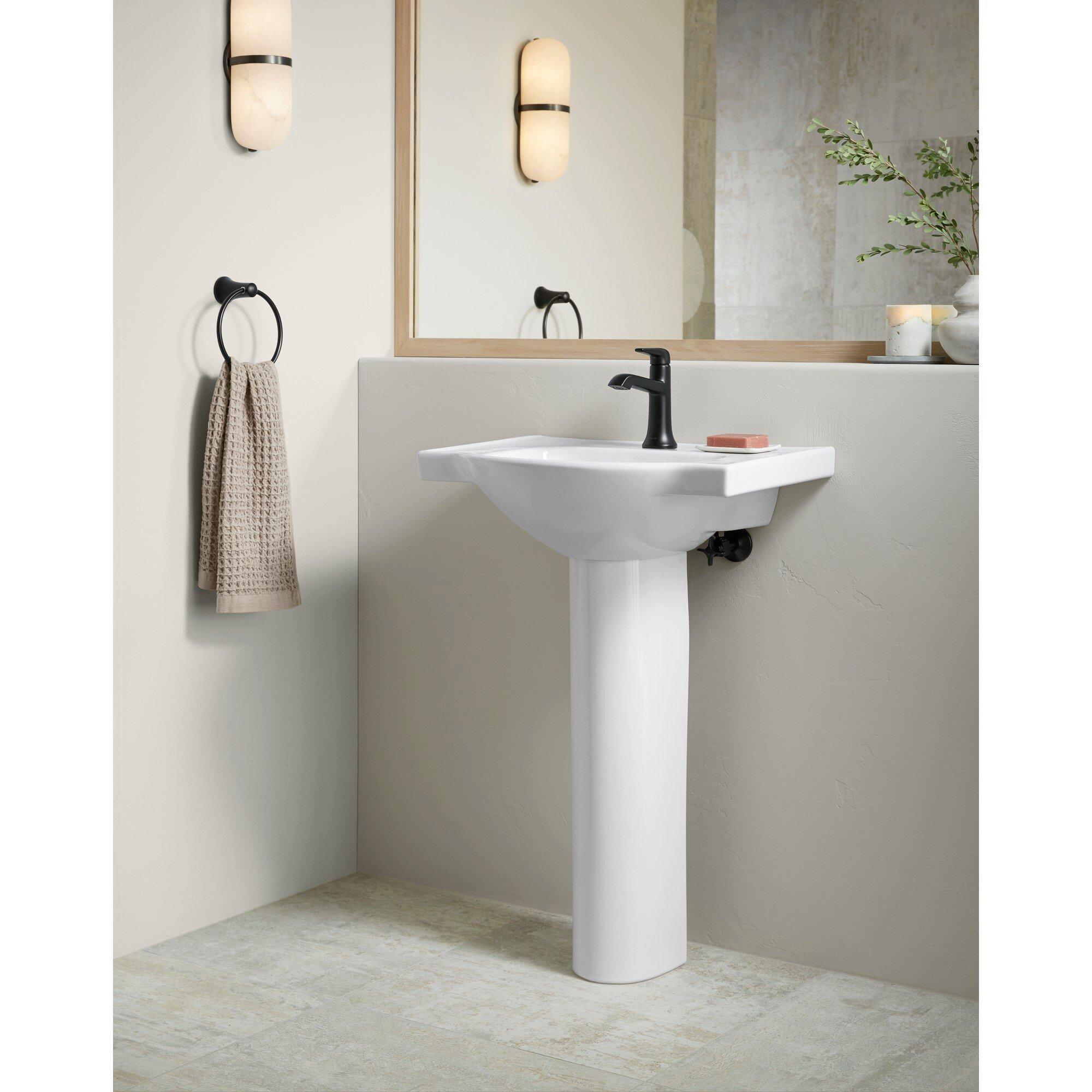 KOHLER Matte Black Towel Ring 