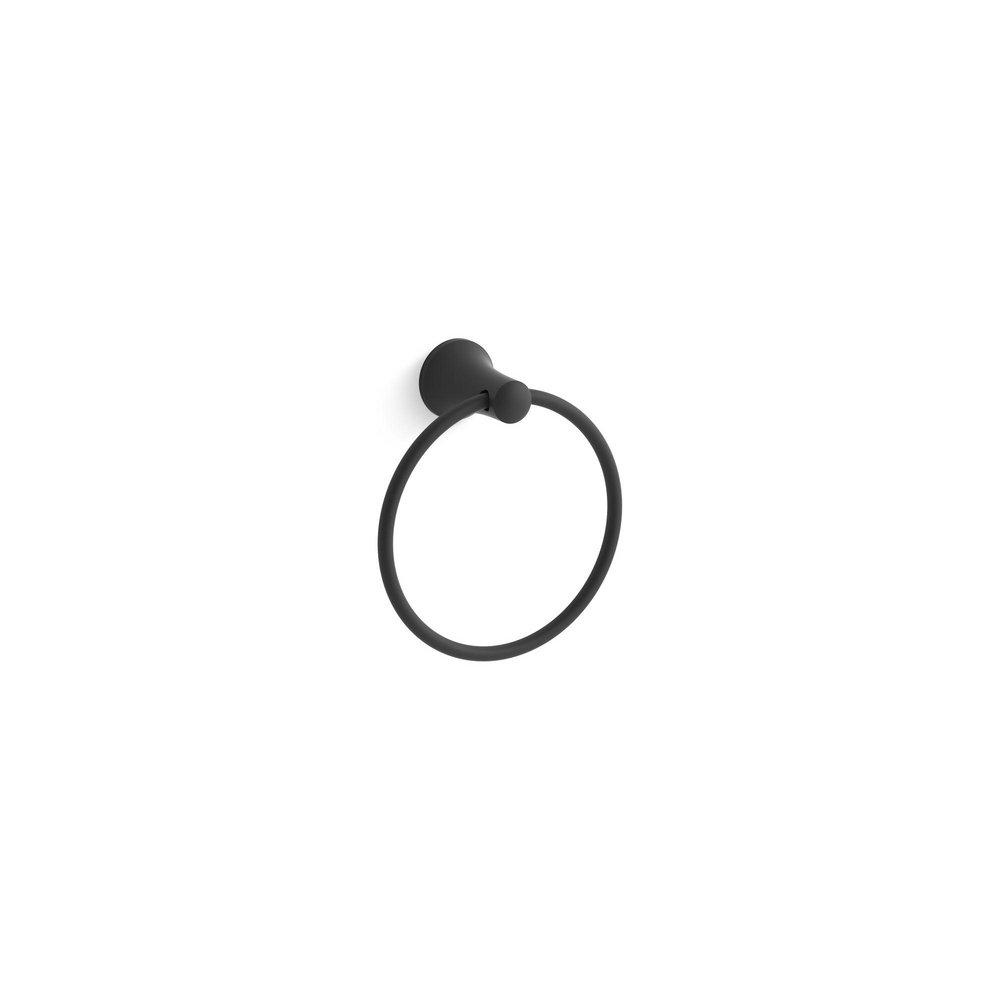 KOHLER Matte Black Round Closed Towel Ring 
