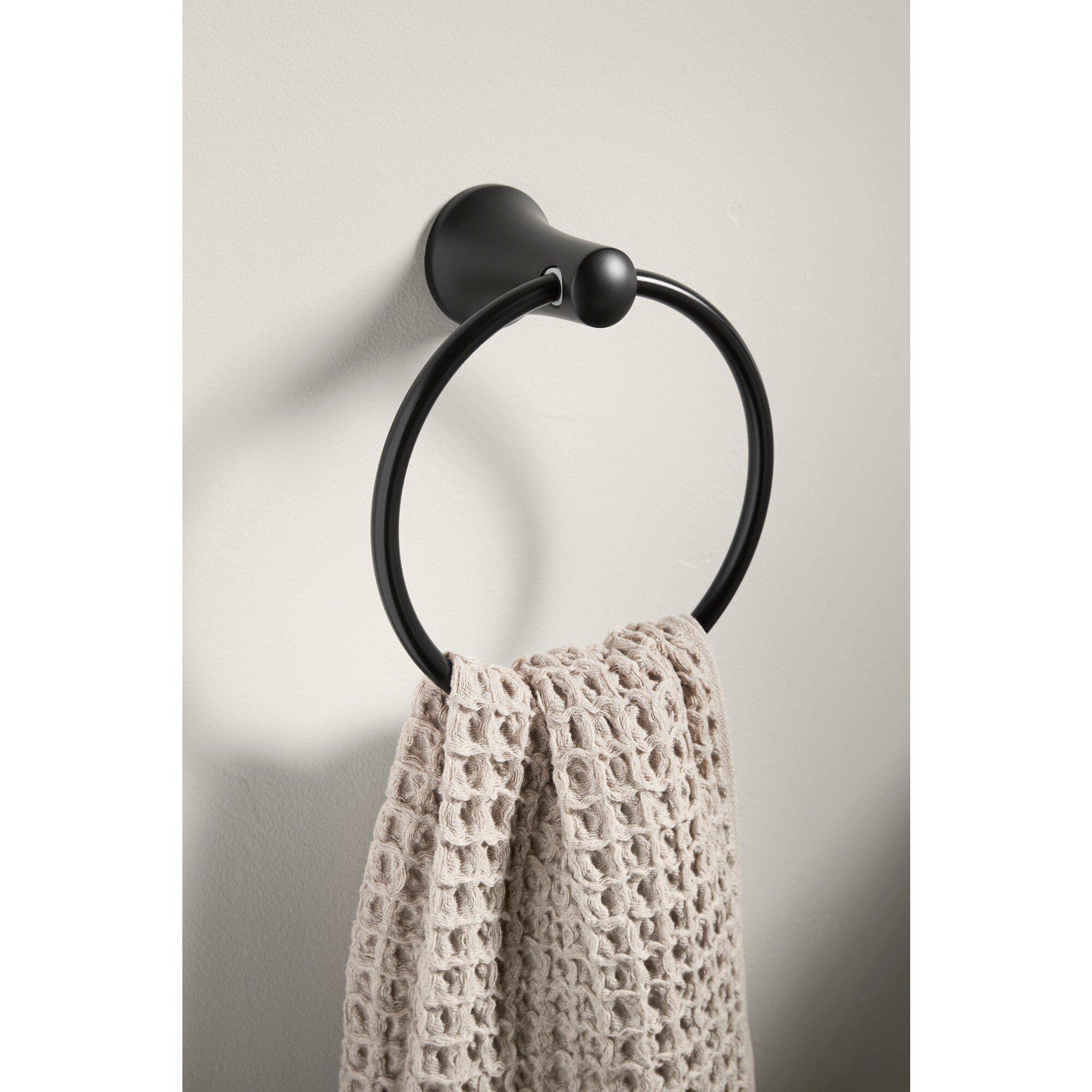 KOHLER Matte Black Towel Ring 