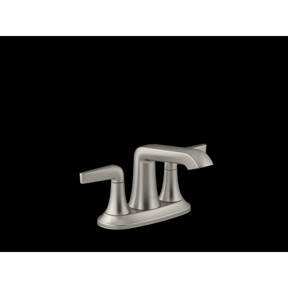 KOHLER Vibrant&reg; Brushed Nickel Two Handle Centerset Bathroom Sink Faucet 