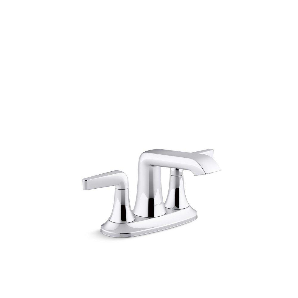 KOHLER Polished Chrome Two Handle Centerset Bathroom Sink Faucet 