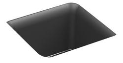 15-1/2 x 15-1/2 in. No Hole Undermount Composite Bar Sink in Matte Graphite