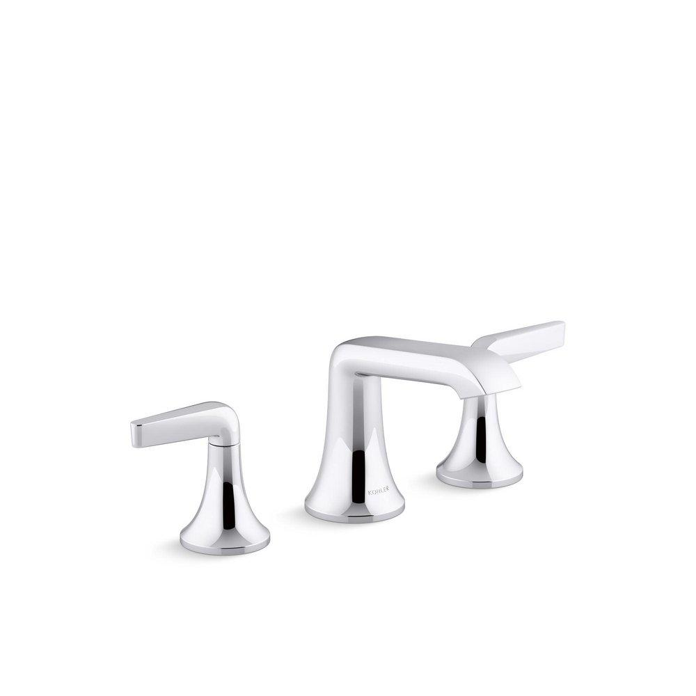 KOHLER Polished Chrome Two Handle Widespread Bathroom Sink Faucet 