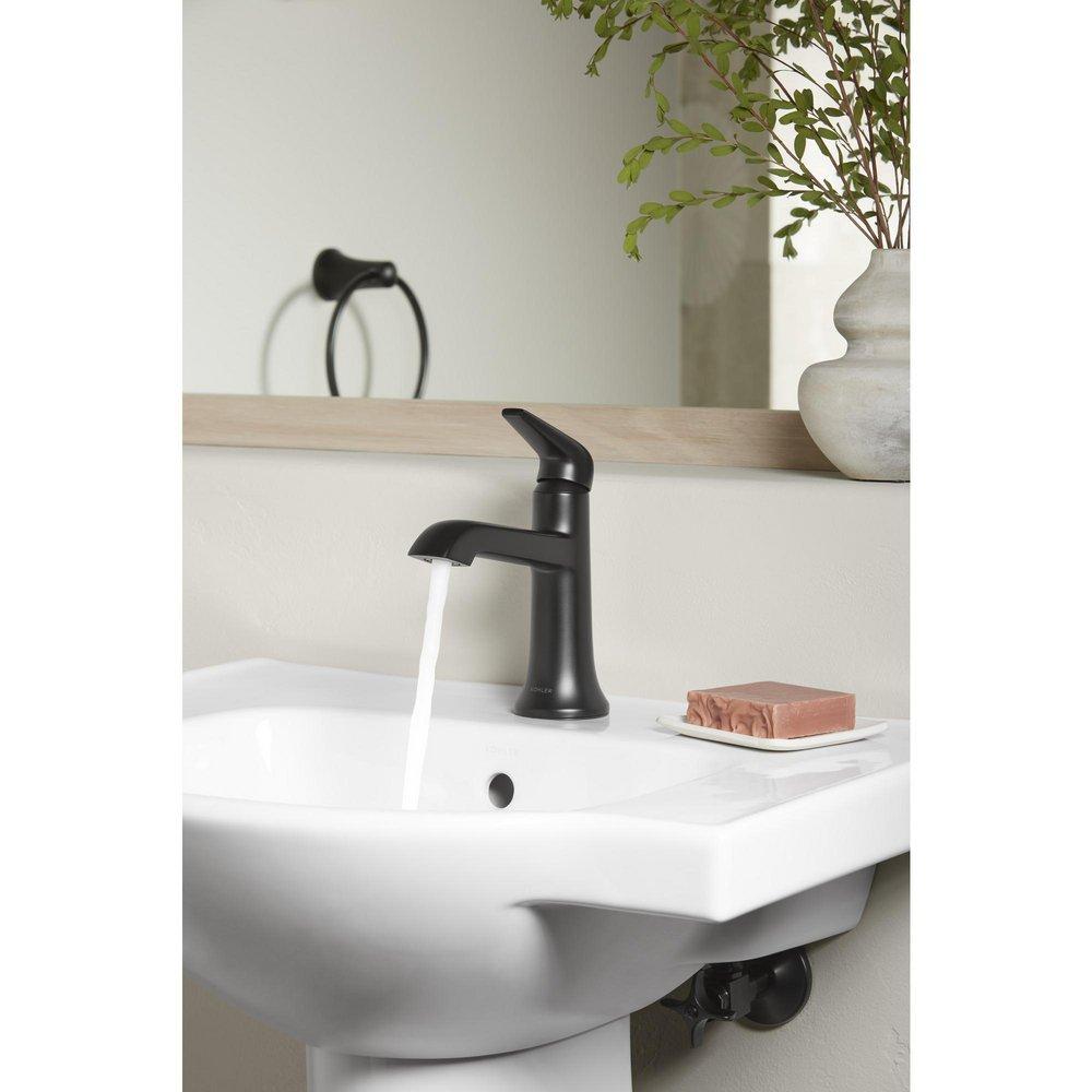 KOHLER Matte Black Single Handle Monoblock Bathroom Sink Faucet 