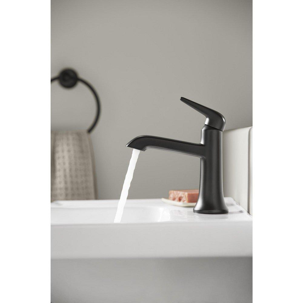 KOHLER Matte Black Single Handle Monoblock Bathroom Sink Faucet 