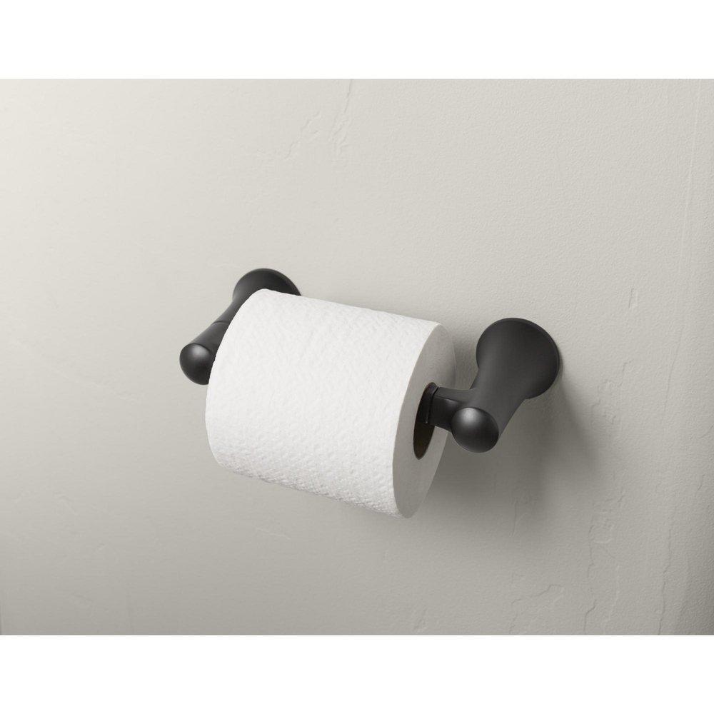 KOHLER Matte Black Wall Mount Toilet Tissue Holder 