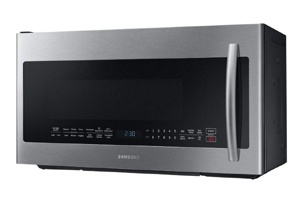 Samsung Stainless Steel 29-7/8 in. 14.5A 1700W 2.1 cf Over the Range Microwave 