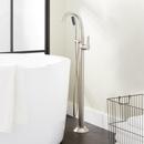 Signature Hardware Brushed Nickel 8.5 gpm Floor Mount Tub Filler with Single Lever Handle and 1.8 gpm Handshower 