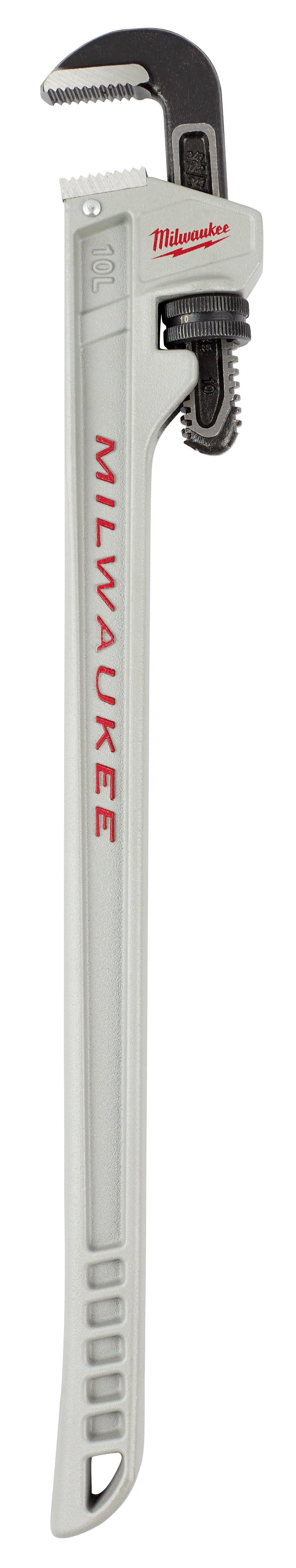 Milwaukee&reg; Silver Straight Pipe Wrench with Aluminum I-Beam Ergonomic Grip Handle 