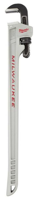 Milwaukee&reg; Silver Straight Pipe Wrench with Aluminum I-Beam Ergonomic Grip Handle 