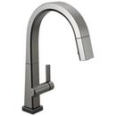 Pull Down Single Handle Touch Activated Kitchen Faucet in Black Stainless