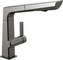 Single Handle Pull Out Kitchen Faucet in Black Stainless