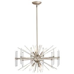 60W 6-Light Candelabra E-12 Incandescent Chandelier in Polished Nickel
