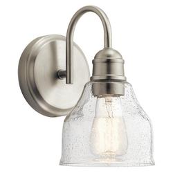 75W 1-Light 9-1/4 in. Wall Sconce in Brushed Nickel