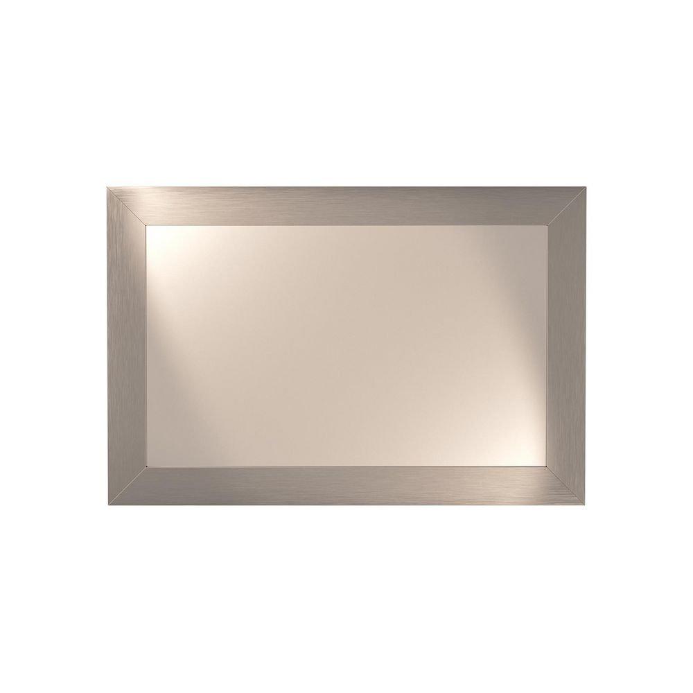 Rangaire Satin Nickel Rectangular Framed Mirror in Satin Nickel 
