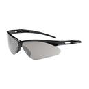 Polycarbonate and PVC Semi-rimless Black Frame Safety Glasses with Light Grey Lens