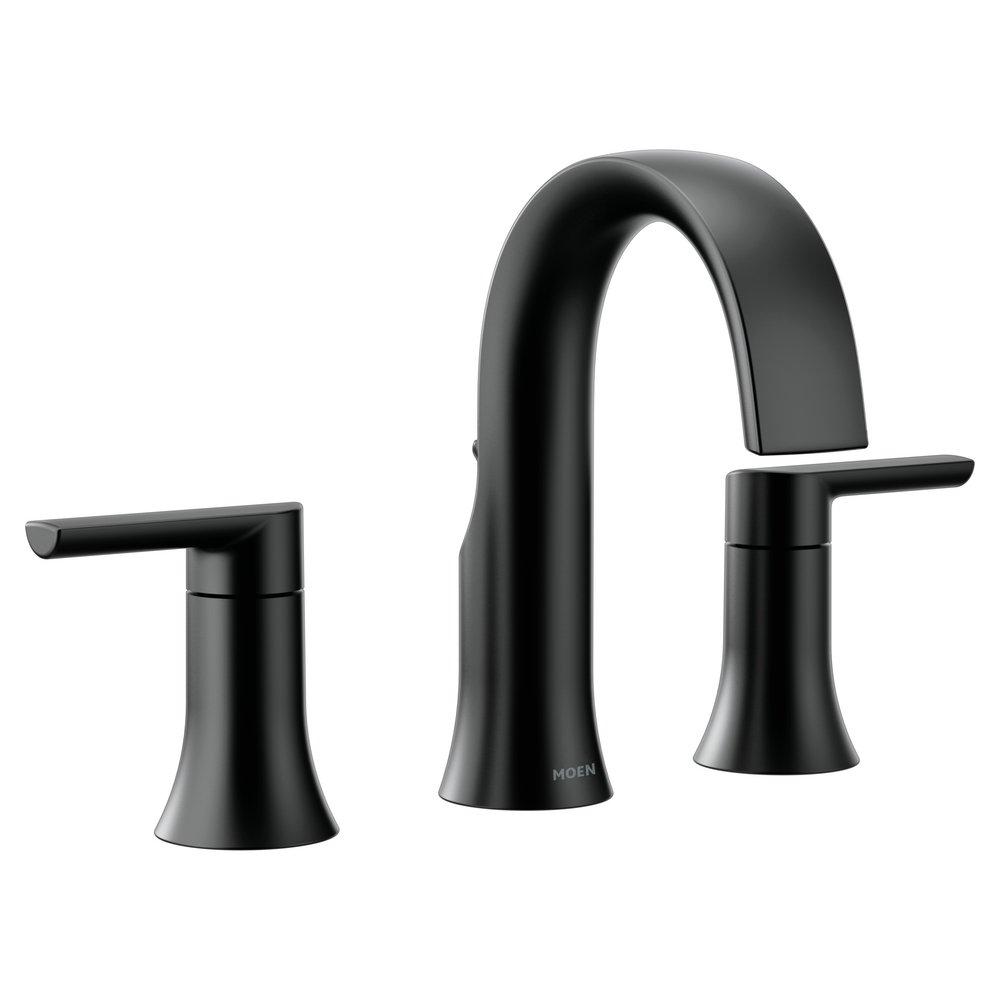 Moen Matte Black Two Handle Widespread Bathroom Sink Faucet (Trim Only) 