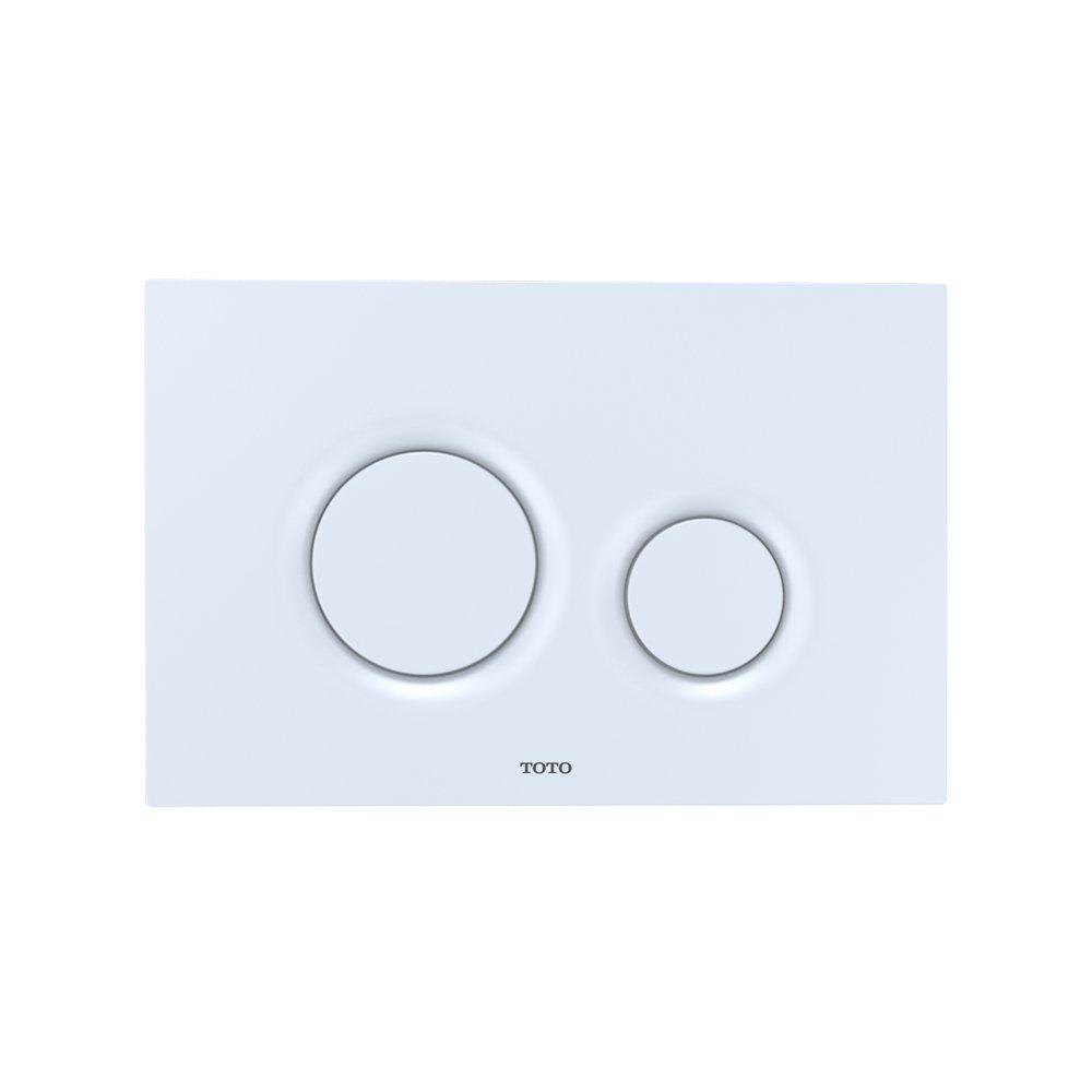 TOTO White 9-1/2 in. ABS Basic Round Dual Button Push Plate 