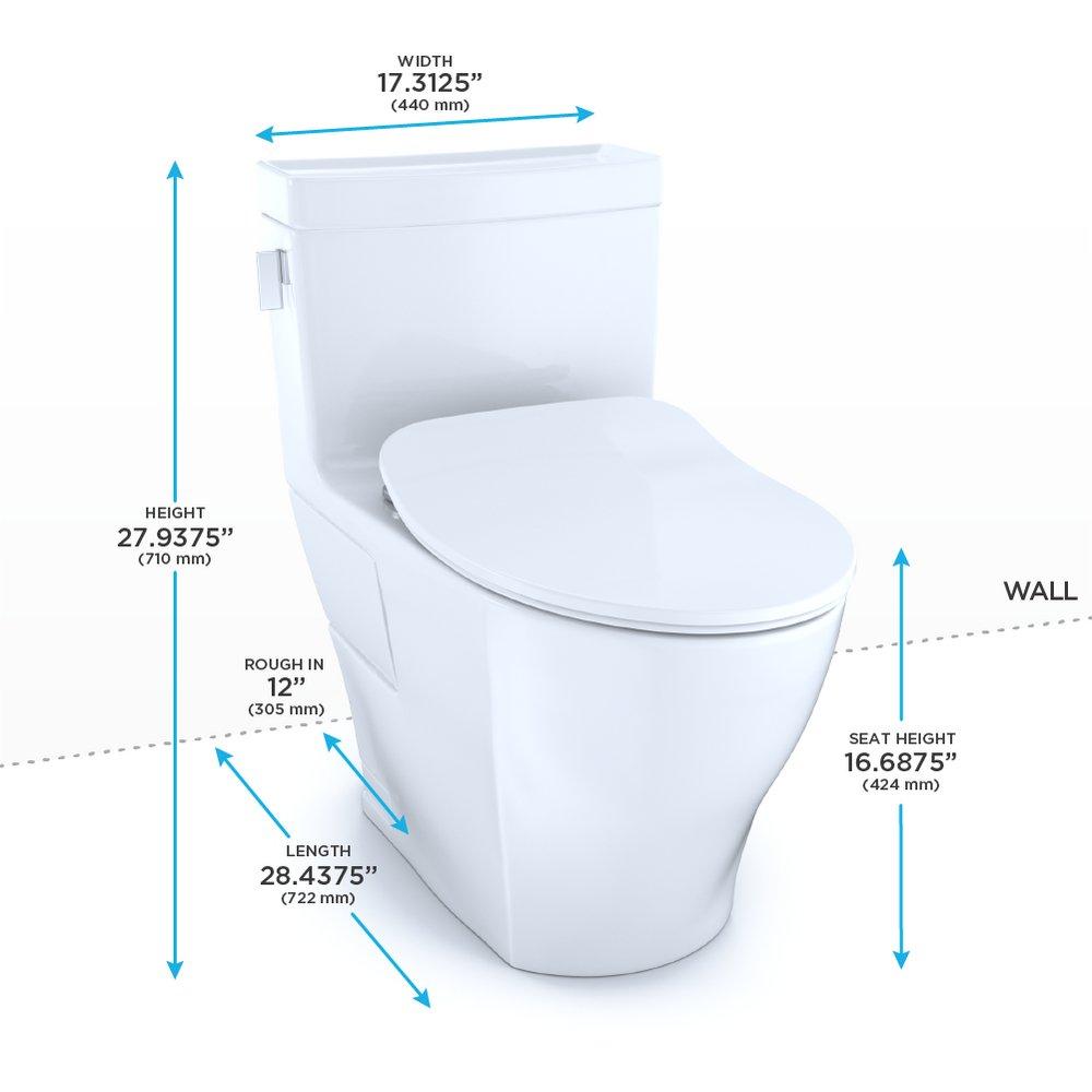 TOTO Cotton 1.28 gpf Elongated One Piece Toilet 