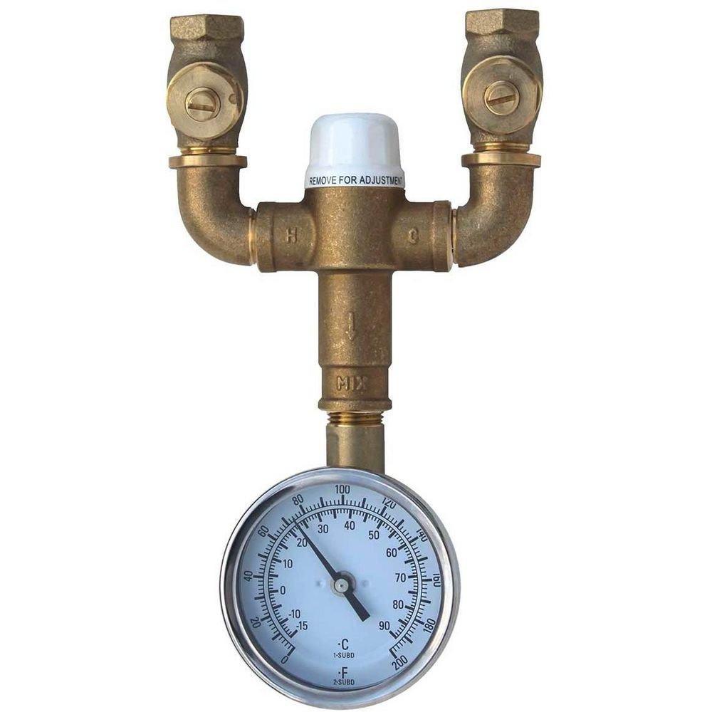 Speakman Rough Brass Thermostat Mixing Valve in Rough Brass 