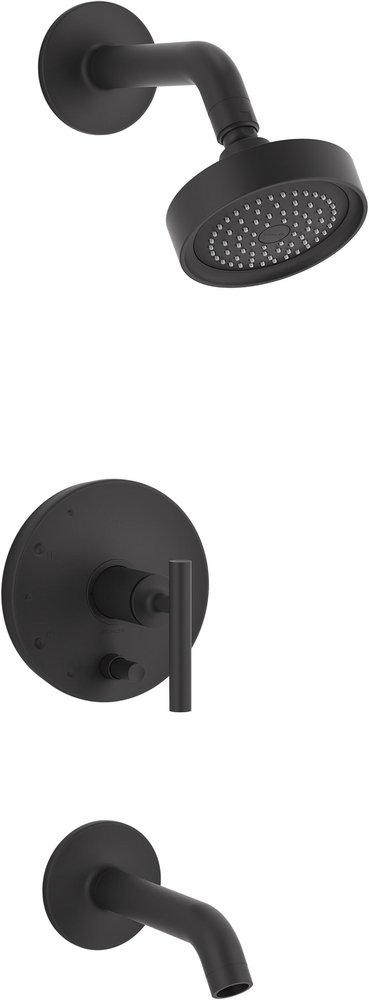 KOHLER Matte Black Single Handle Single Function Bathtub & Shower Faucet (Trim Only) 