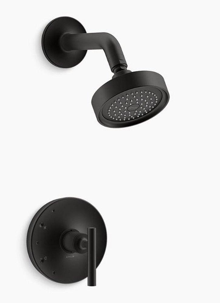 KOHLER Matte Black Single Handle Single Function Shower Faucet (Trim Only) 