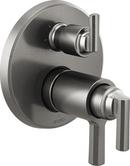 Three Handle Thermostatic Valve Trim in Luxe Steel