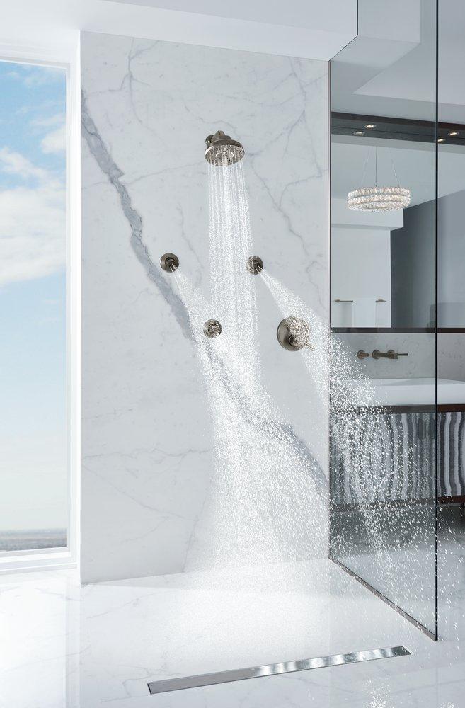 Brizo Luxe Steel Multi Function H2Okinetic Technology&reg; Full Body, Full Spray, Massage and Pause Showerhead 