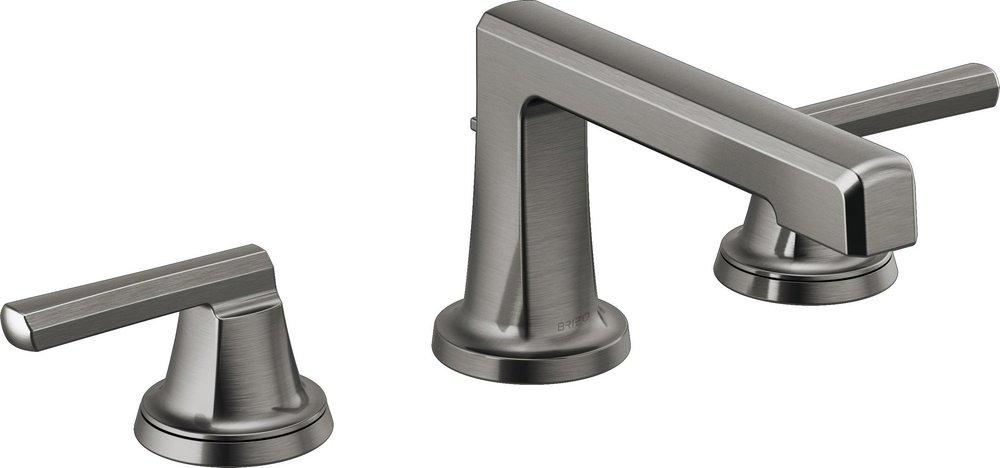 Brizo Luxe Steel Deck Mount Widespread Bathroom Sink Faucet with Low Spout (Handles Sold Separately) 
