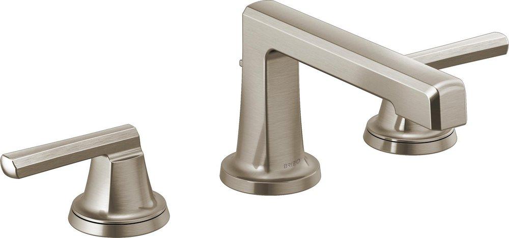 Brizo Luxe Nickel Deck Mount Widespread Bathroom Sink Faucet with Low Spout (Handles Sold Separately) 