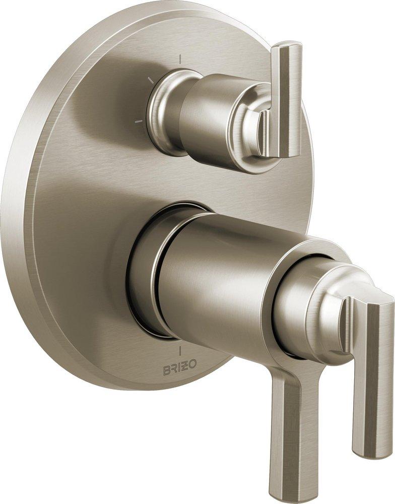 Brizo Luxe Nickel Three Handle Bathtub & Shower Faucet (Trim Only) 