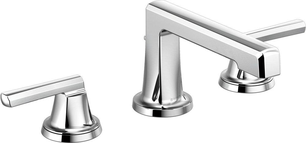 Brizo Chrome Deck Mount Widespread Bathroom Sink Faucet with Low Spout (Handles Sold Separately) 